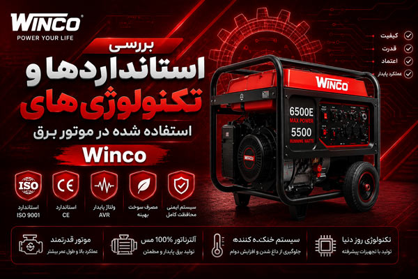 بررسی استانداردها و تکنولوژی های استفاده شده در موتور برق Winco